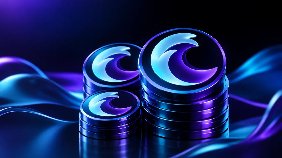 Stacked coins bearing the Liquid Network mark on a dark blue surface, hero for blockchain forensics jobs guide on the Liquid hack