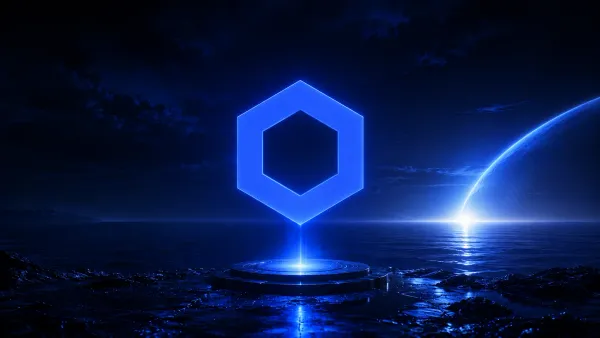 Chainlink logo over an oracle-network background, hero for a guide to Chainlink careers