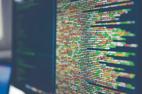 Colorful code on a monitor, the daily work of an Ethereum developer