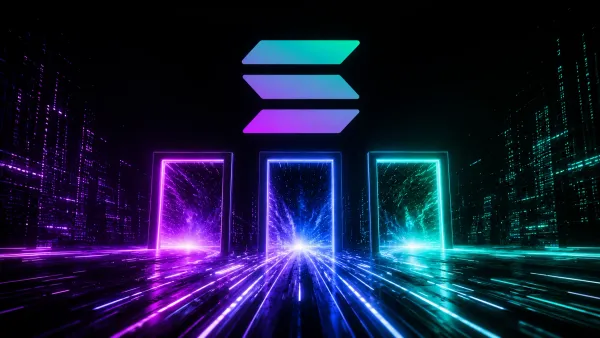 Solana logo over a high-speed network background, hero for a 2026 Solana jobs guide